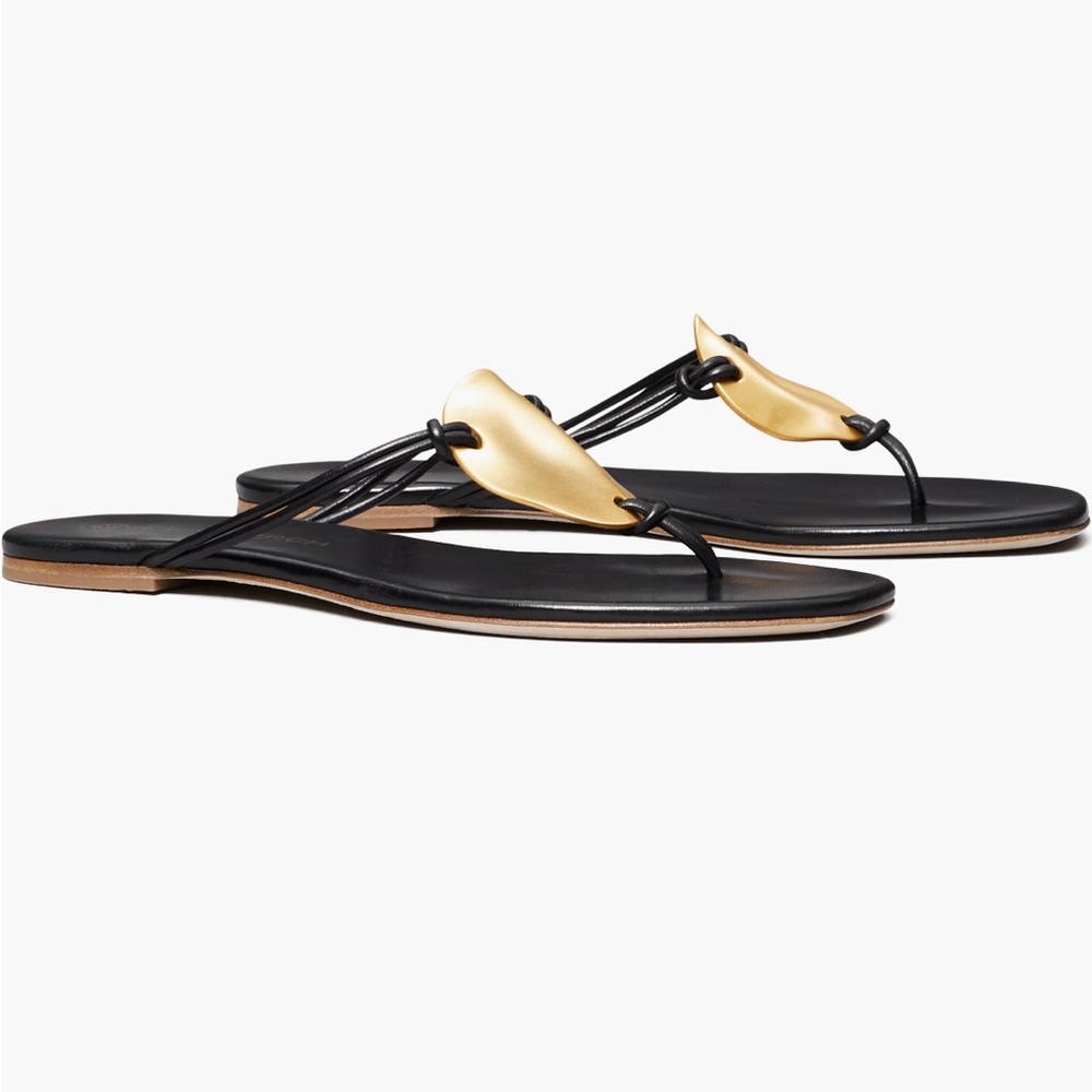 Elegant Black and Gold Women's Sandals